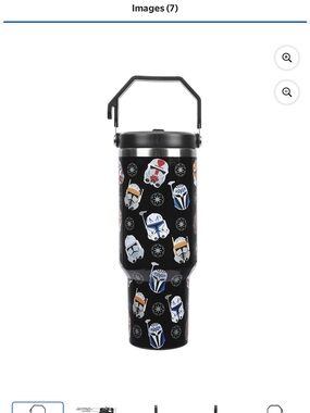 Bioworld Black Star Wars Clone Trooper & Mandalorian Helmet Travel Tumbler